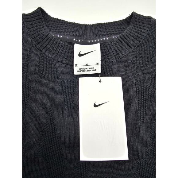 Nike Running Division Women's M Black Knit Running Wool Blend Mid Layer NWT - Picture 3 of 8
